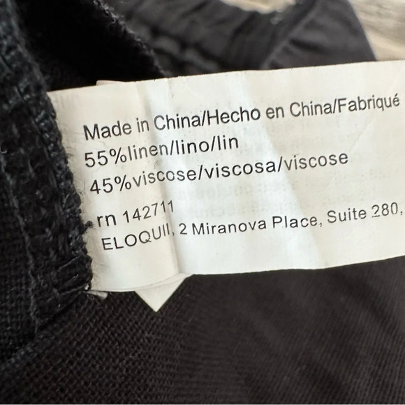 NWT Eloquii size 20 Black Linen Blend Skirted Shorts Tie Front Summer New - Picture 6 of 6